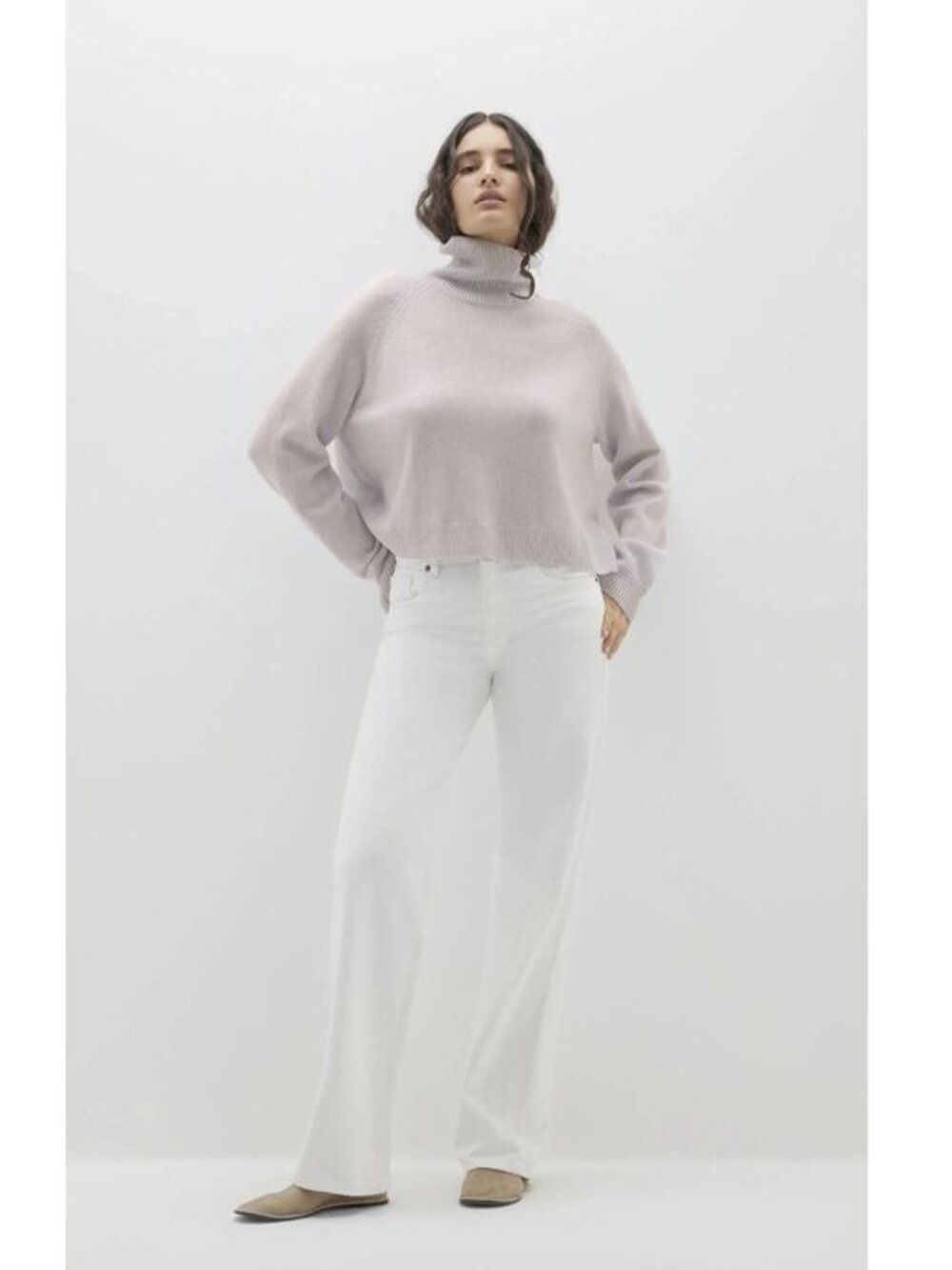 NakedCashmere Noelle Cashmere Turtleneck In Sheepskin XS $295